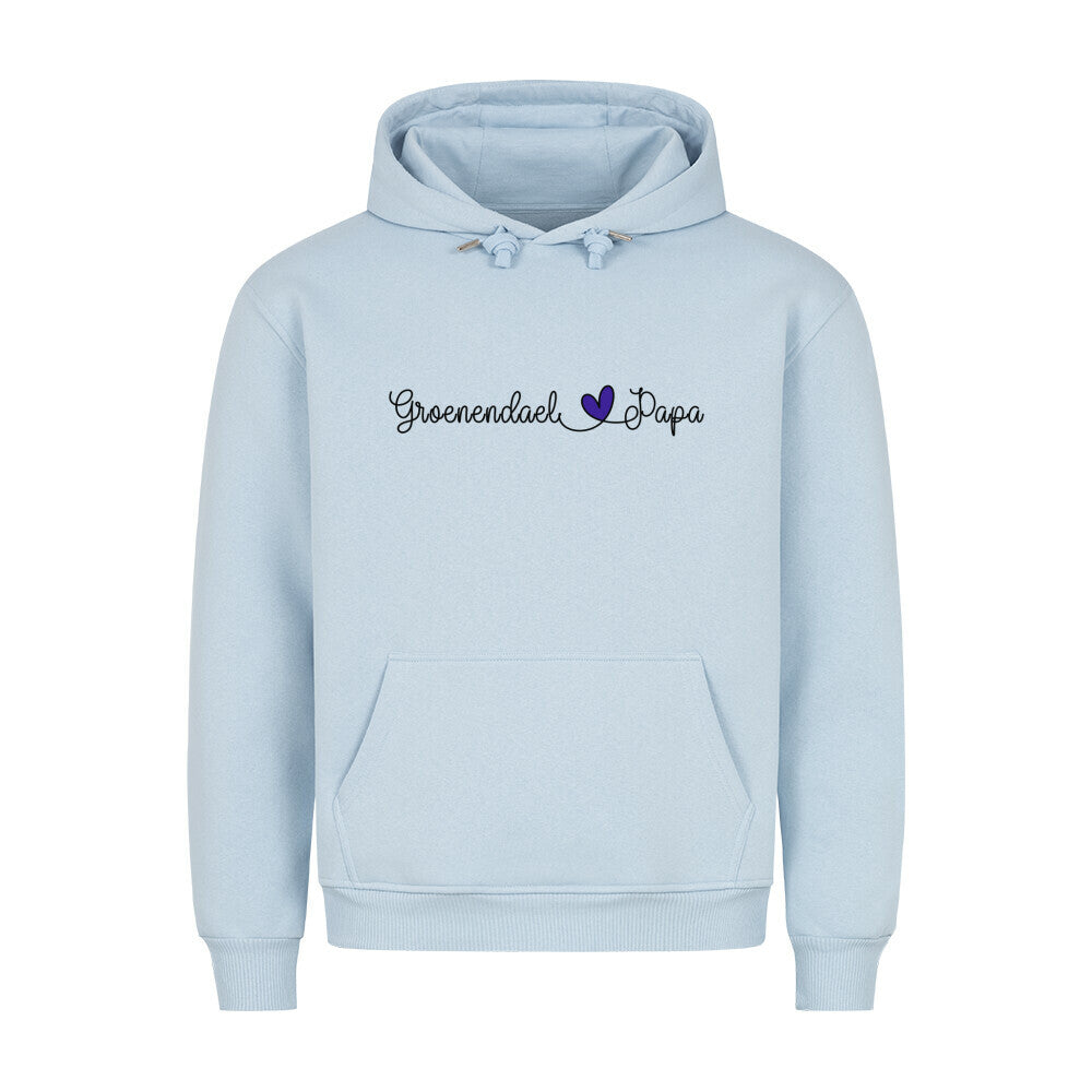 Premium Hoodie "Groenendael - Papa" Babyblau – hunde-shirt.de