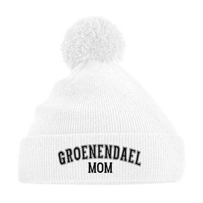Bommelmütze "Groenendael - MOM" Weiß – hunde-shirt.de
