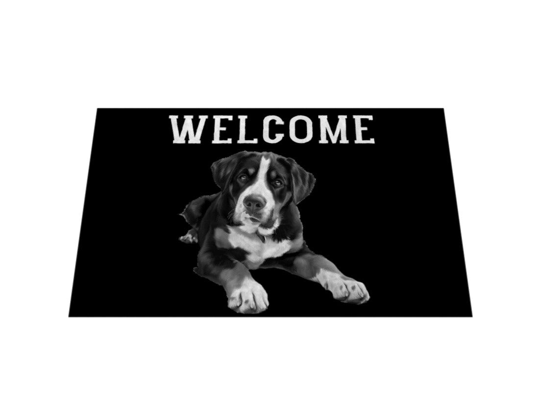 Fußmatte "Großer Schweizer Sennenhund - WELCOME" – hunde-shirt.de