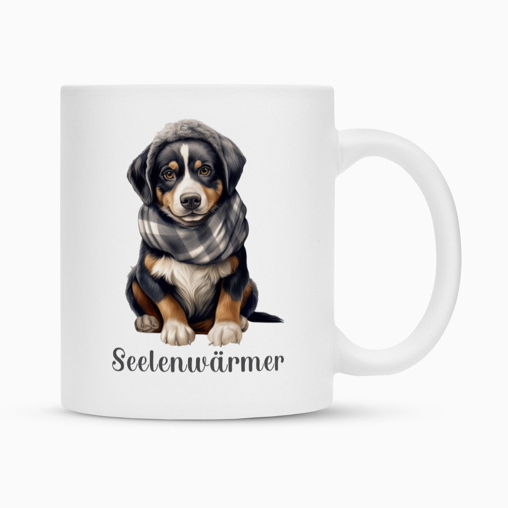 Tasse "Großer Schweizer - Seelenwärmer" Weiß – hunde-shirt.de
