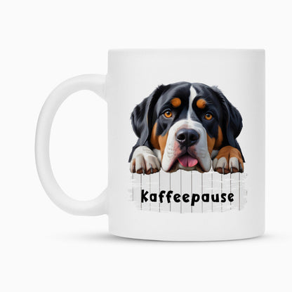 Tasse "Großer Schweizer Sennenhund - Kaffeepause" – hunde-shirt.de