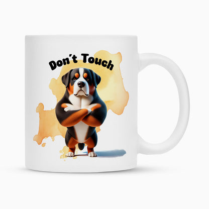 Tasse "Großer Schweizer Sennenhund - Don´t touch" Weiß – hunde-shirt.de