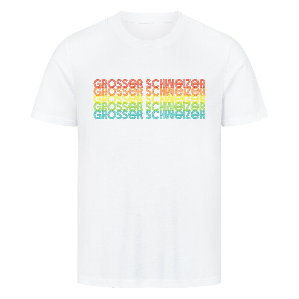 Premium T-Shirt "Großer Schweizer - RETRO" Weiß – hunde-shirt.de