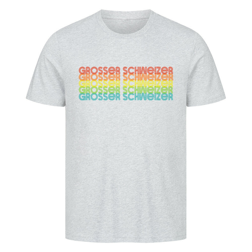 Premium T-Shirt "Großer Schweizer - RETRO" Heather Grey – hunde-shirt.de