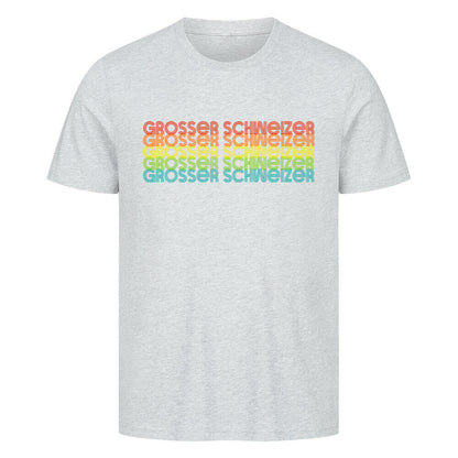 Premium T-Shirt "Großer Schweizer - RETRO" Heather Grey – hunde-shirt.de
