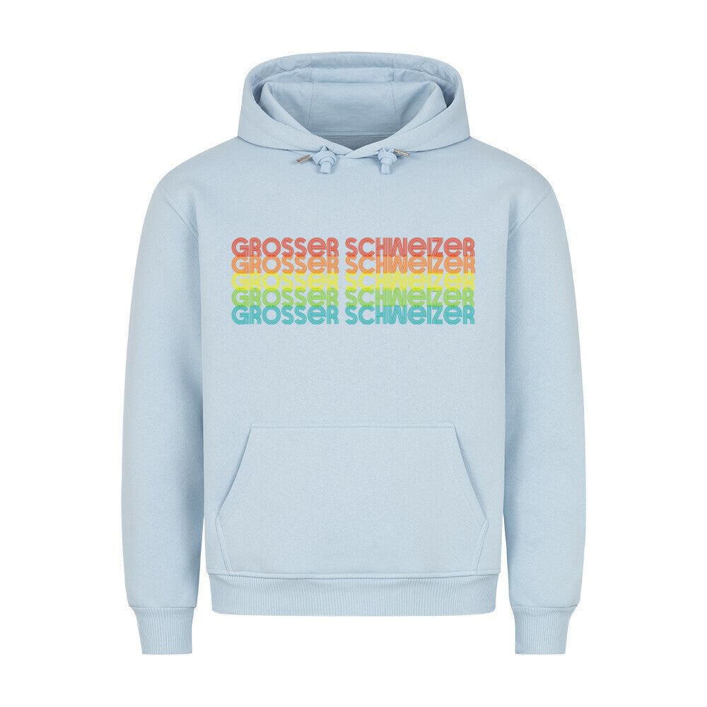 Premium Hoodie "Großer Schweizer - RETRO" Babyblau – hunde-shirt.de