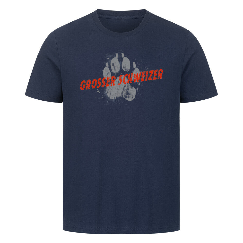 Premium T-Shirt "Großer Schweizer - PAW" French Navy – hunde-shirt.de