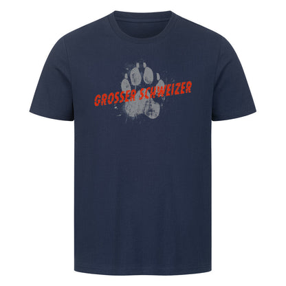Premium T-Shirt "Großer Schweizer - PAW" French Navy – hunde-shirt.de