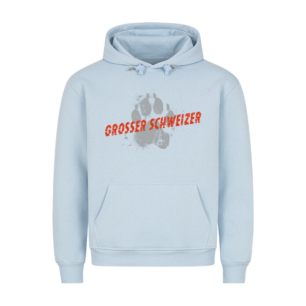 Premium Hoodie "Großer Schweizer - PAW" Babyblau – hunde-shirt.de