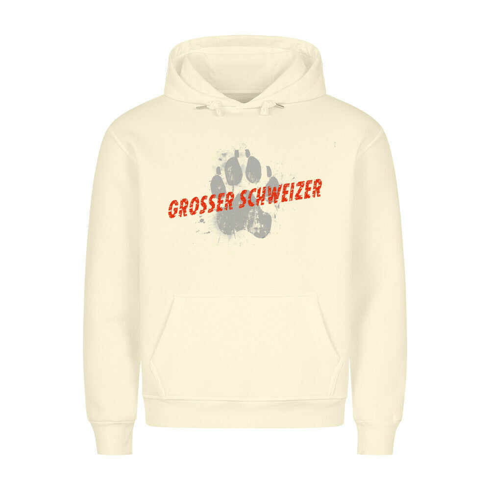 Premium Hoodie "Großer Schweizer - PAW" Beige – hunde-shirt.de