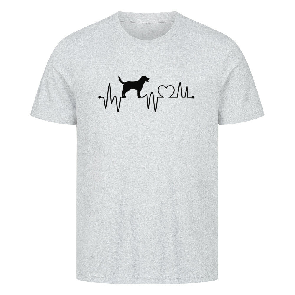 Premium T-Shirt "Großer Schweizer Sennenhund - Heartbeat" Heather Grey – hunde-shirt.de