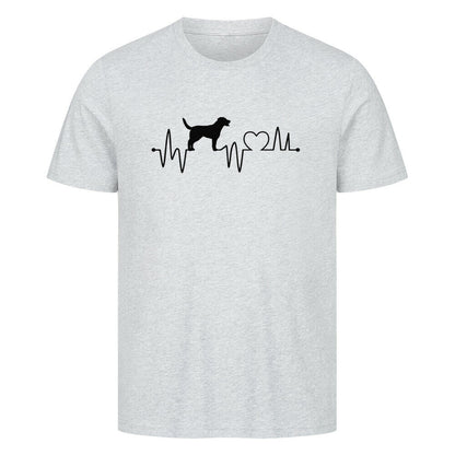 Premium T-Shirt "Großer Schweizer Sennenhund - Heartbeat" Heather Grey – hunde-shirt.de
