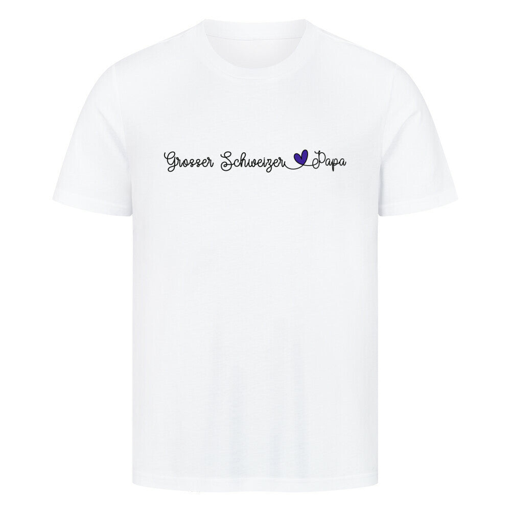 Premium T-Shirt "Großer Schweizer - Papa" Weiß – hunde-shirt.de