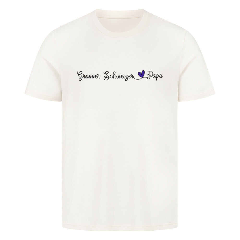 Premium T-Shirt "Großer Schweizer - Papa" Natural Raw – hunde-shirt.de