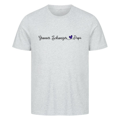 Premium T-Shirt "Großer Schweizer - Papa" Heather Grey – hunde-shirt.de