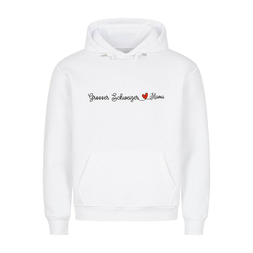 Premium Hoodie "Großer Schweizer - Mama" Weiß – hunde-shirt.de