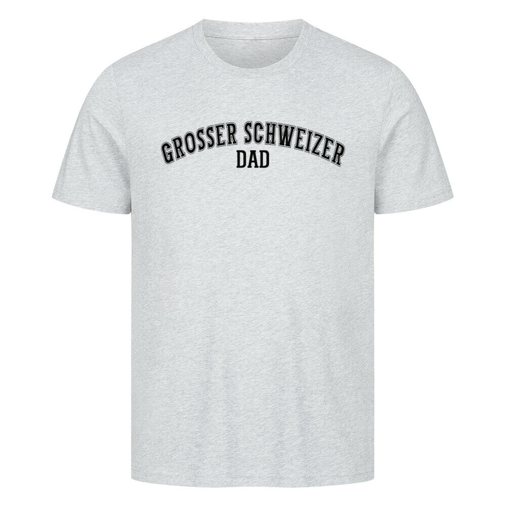 Premium T-Shirt "Großer Schweizer - DAD" Heather Grey – hunde-shirt.de
