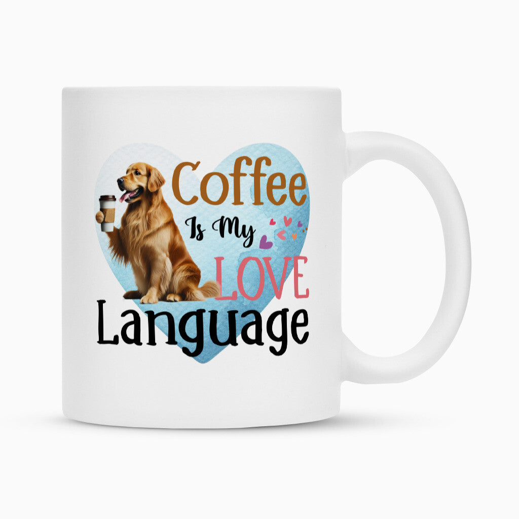 Tasse "Golden Retriever - Love Language" Weiß – hunde-shirt.de