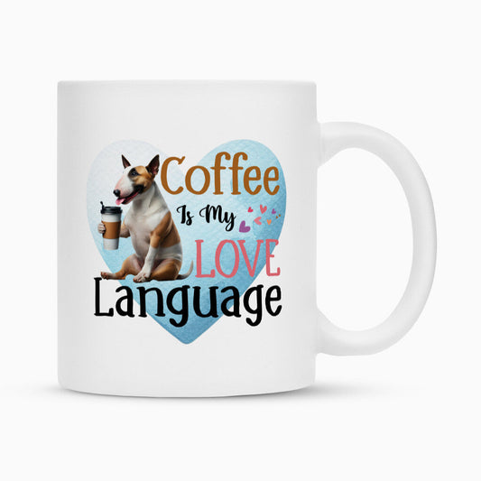 Tasse "Bullterrier - Love Language" Weiß – hunde-shirt.de