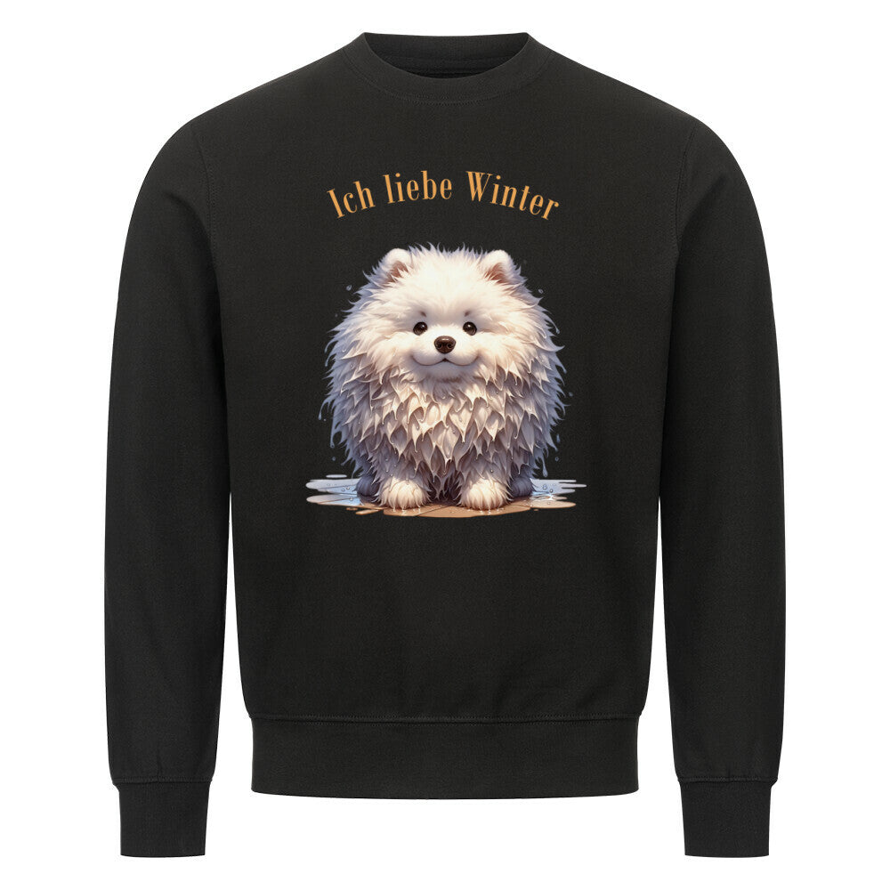 Premium Sweatshirt "Großspitz - Ich liebe Winter" Schwarz – hunde-shirt.de