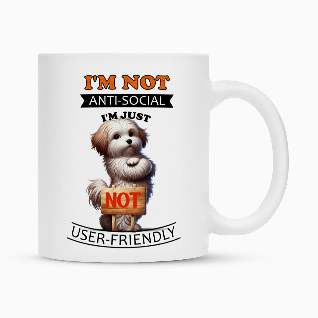 Tasse "Havaneser - Anti-Social" Weiß – hunde-shirt.de