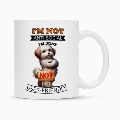 Tasse "Havaneser - Anti-Social" Weiß – hunde-shirt.de