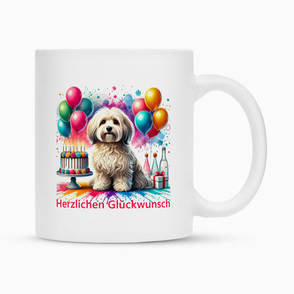 Tasse "Havaneser - Herzlichen Glückwunsch" Weiß – hunde-shirt.de