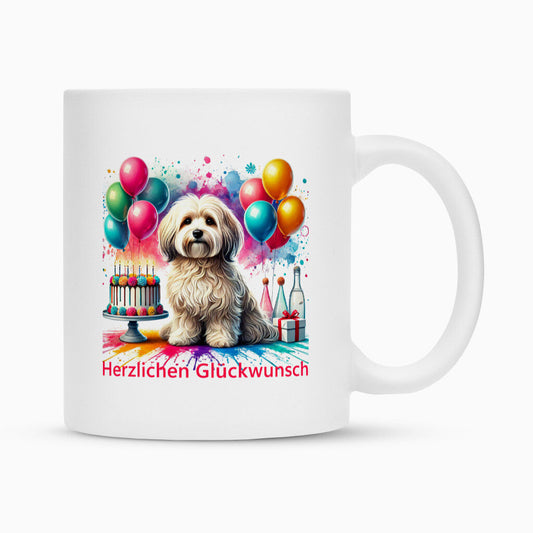 Tasse "Havaneser - Herzlichen Glückwunsch" Weiß – hunde-shirt.de