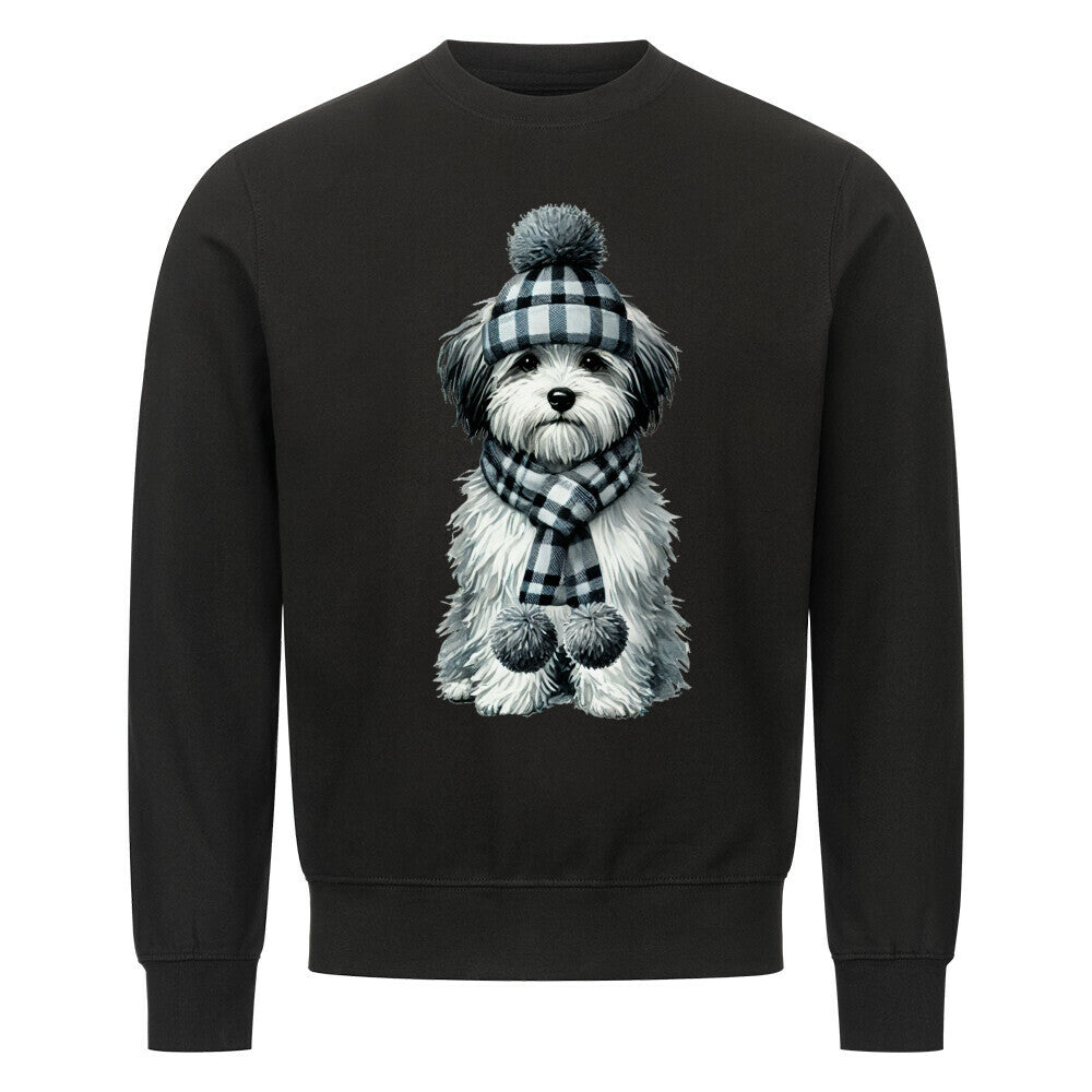 Premium Sweatshirt "Havaneser - Winter" Schwarz – hunde-shirt.de