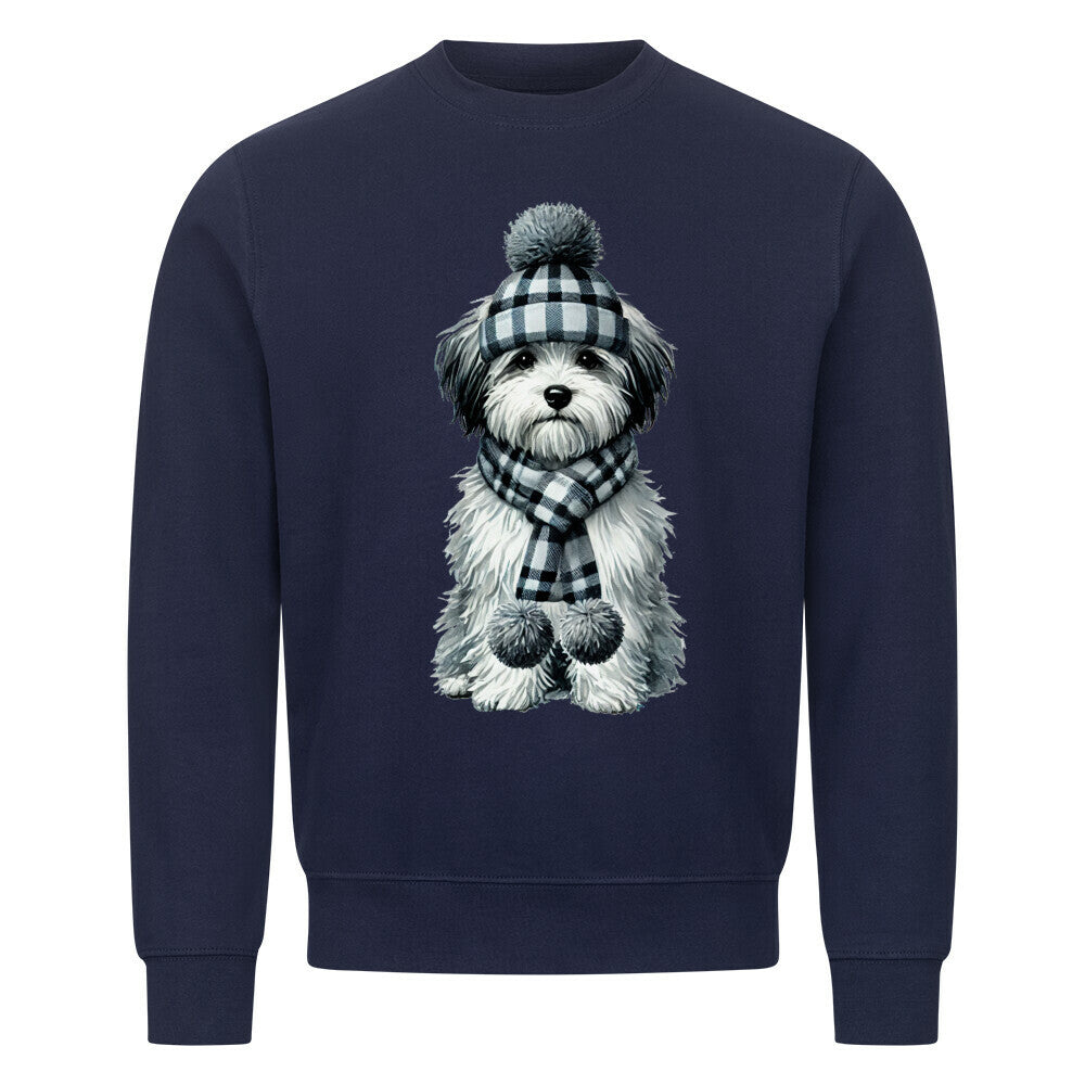 Premium Sweatshirt "Havaneser - Winter" Navy Blue – hunde-shirt.de