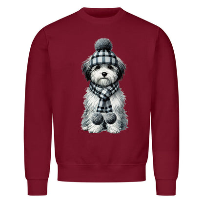 Premium Sweatshirt "Havaneser - Winter" Burgunder – hunde-shirt.de