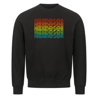 Premium Sweatshirt "Havaneser - RETRO" Schwarz – hunde-shirt.de
