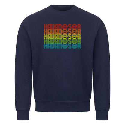 Premium Sweatshirt "Havaneser - RETRO" Navy Blue – hunde-shirt.de