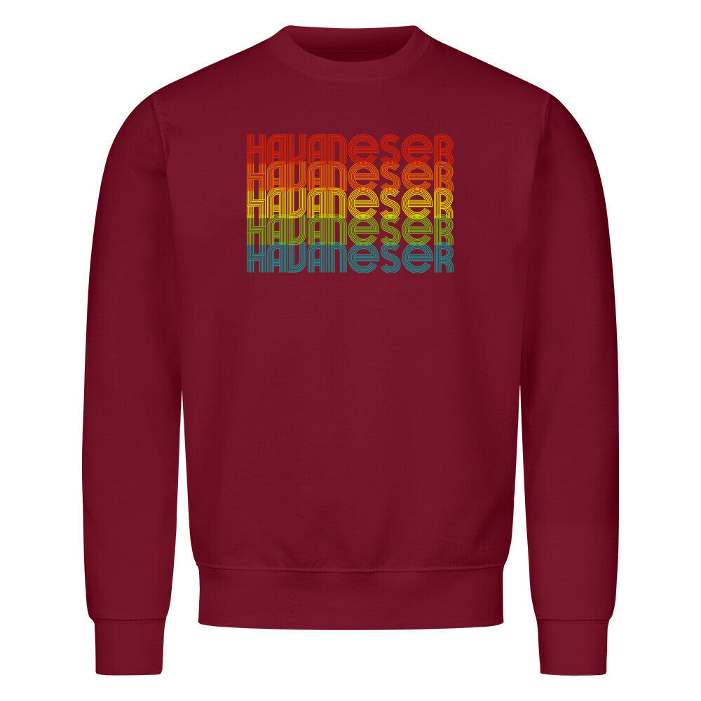 Premium Sweatshirt "Havaneser - RETRO" Burgunder – hunde-shirt.de