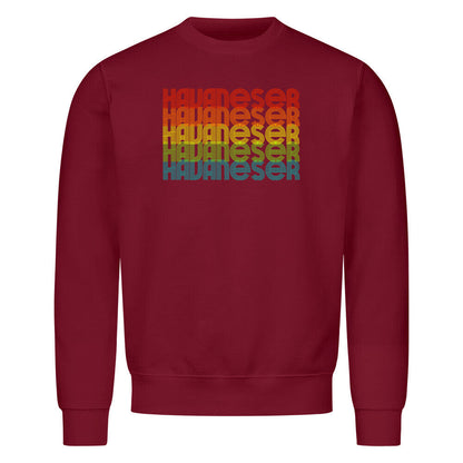 Premium Sweatshirt "Havaneser - RETRO" Burgunder – hunde-shirt.de