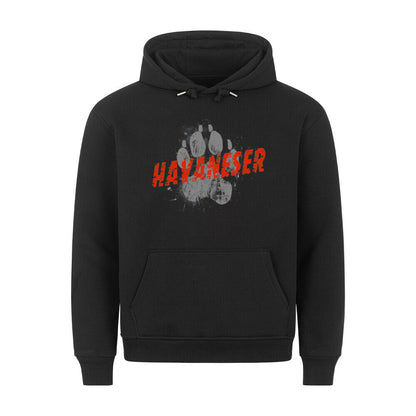Premium Hoodie "Havaneser - PAW" Schwarz – hunde-shirt.de