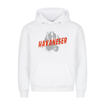 Premium Hoodie "Havaneser - PAW" Weiß – hunde-shirt.de