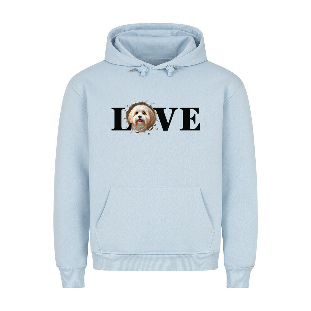Premium Hoodie "Havaneser - LOVE" Babyblau – hunde-shirt.de
