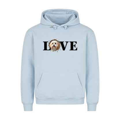 Premium Hoodie "Havaneser - LOVE" Babyblau – hunde-shirt.de