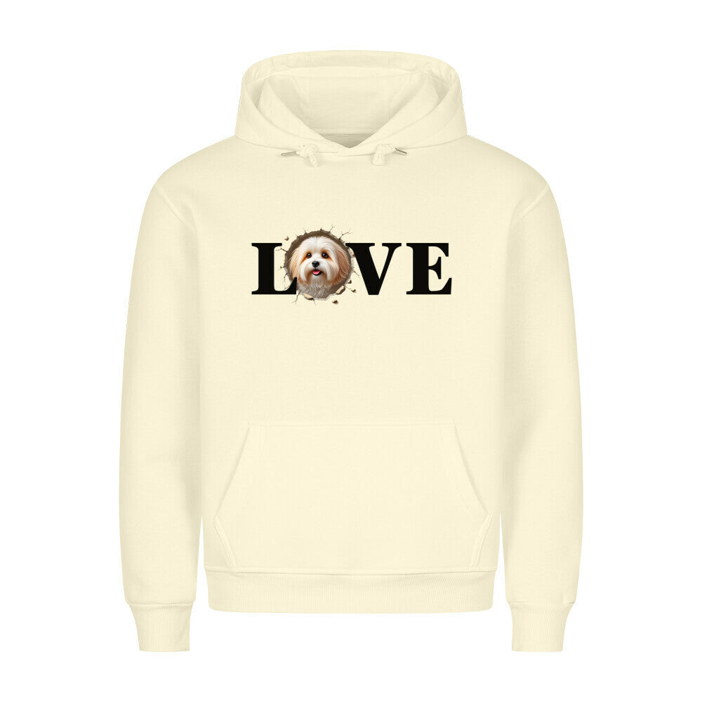 Premium Hoodie "Havaneser - LOVE" Beige – hunde-shirt.de