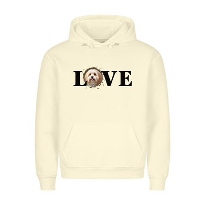 Premium Hoodie "Havaneser - LOVE" Beige – hunde-shirt.de