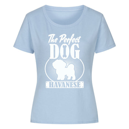 Premium Organic Damen-Shirt "Havaneser - Perfect Dog" Sky Blue – hunde-shirt.de