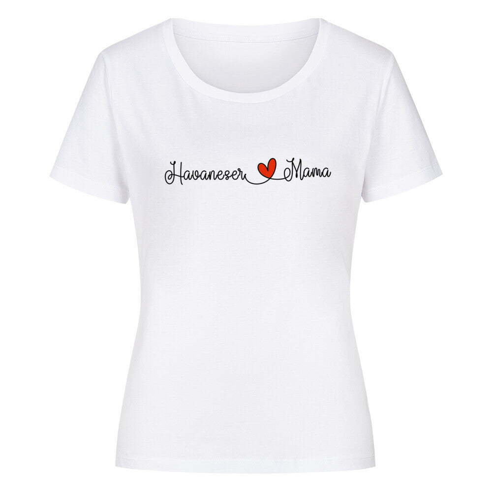 Premium Organic Damen-Shirt "Havaneser - Mama" Weiß – hunde-shirt.de