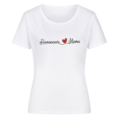 Premium Organic Damen-Shirt "Havaneser - Mama" Weiß – hunde-shirt.de