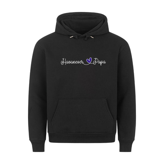 Premium Hoodie "Havaneser - Papa" Schwarz – hunde-shirt.de