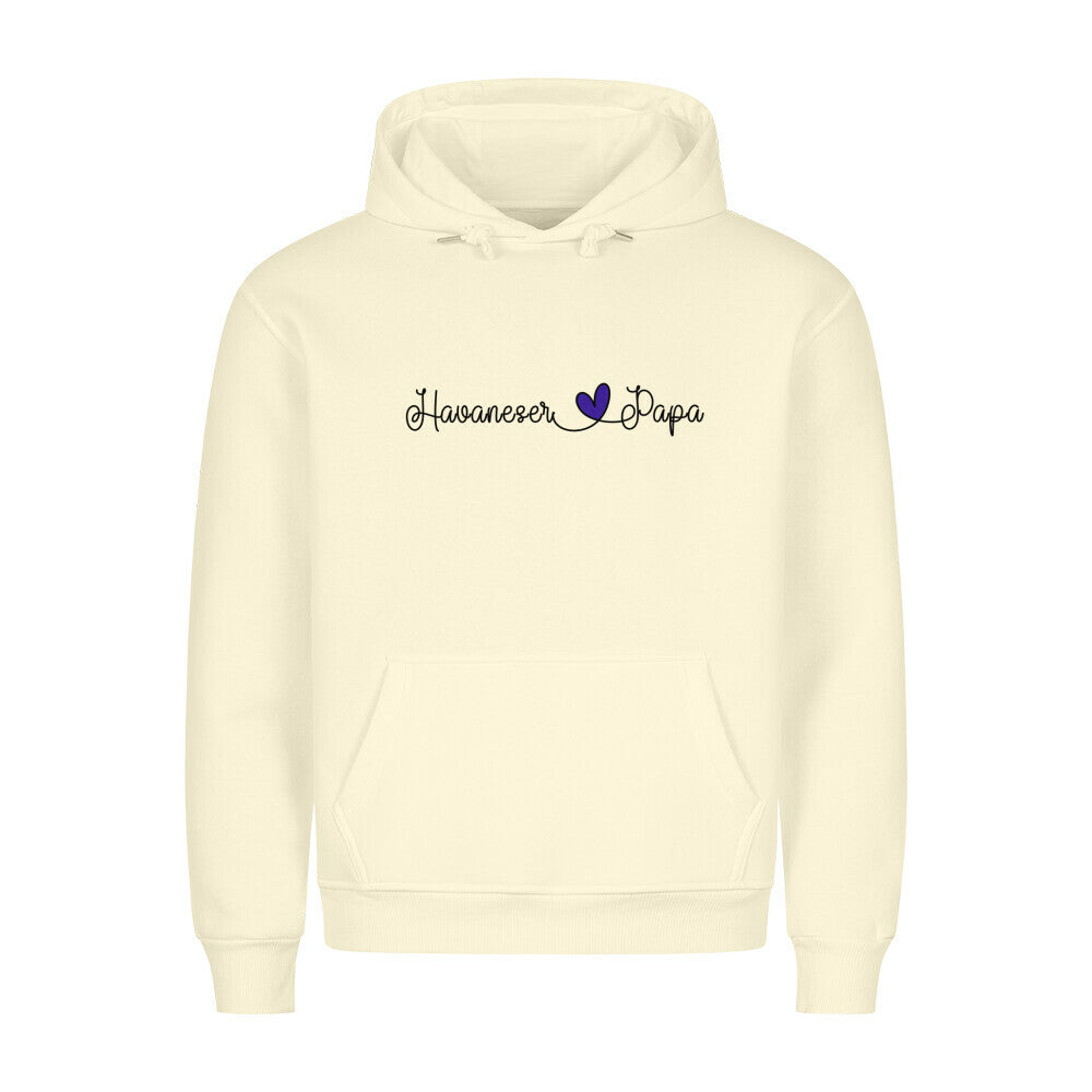 Premium Hoodie "Havaneser - Papa" Beige – hunde-shirt.de