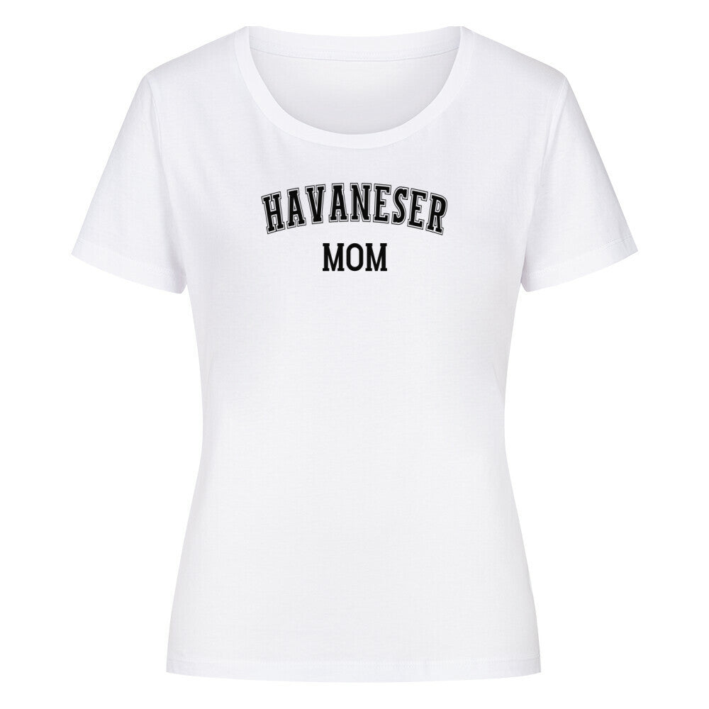Premium Organic Damen-Shirt "Havaneser - MOM" Weiß – hunde-shirt.de