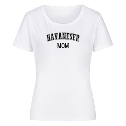 Premium Organic Damen-Shirt "Havaneser - MOM" Weiß – hunde-shirt.de