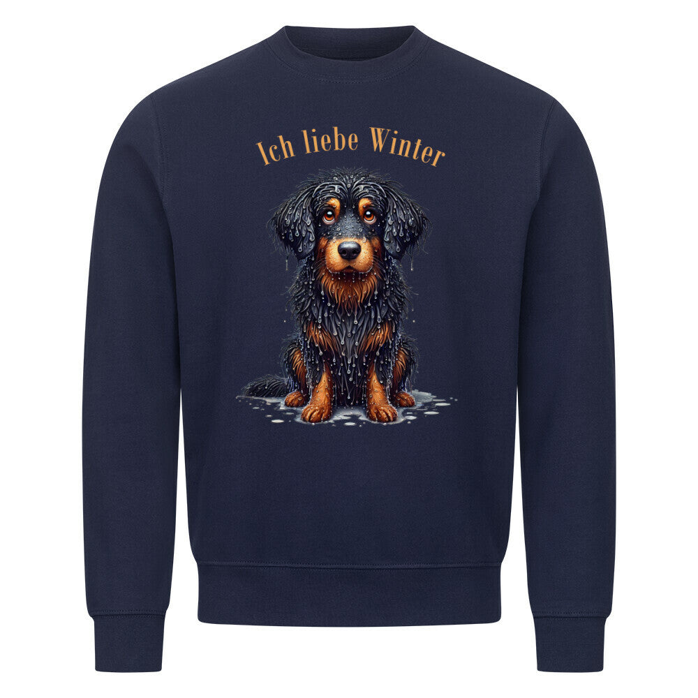 Premium Sweatshirt "Hovawart - Ich liebe Winter" Navy Blue – hunde-shirt.de