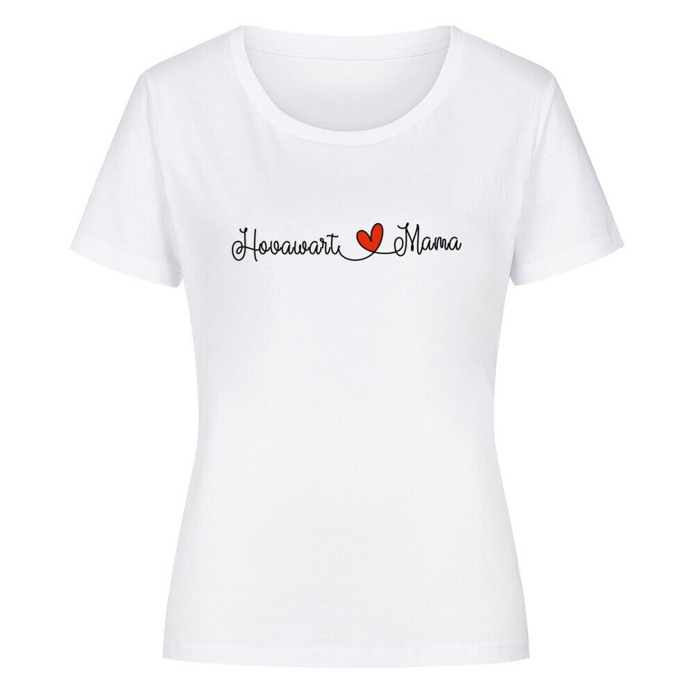 Premium Organic Damen-Shirt "Hovawart - Mama" Weiß – hunde-shirt.de